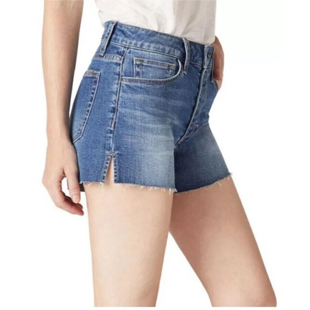 Joe's Jeans HR Smith Short 4" Size 26 Cut Hem & Slit Cindy Blue